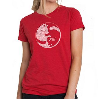 Yin Yang Cat - Women's Premium Blend Word Art T-shirt
