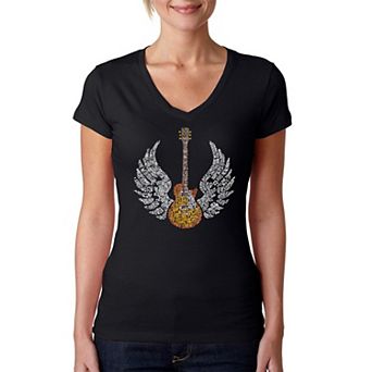 LYRICS TO FREEBIRD - Women's Word Art V-Neck T-Shirt