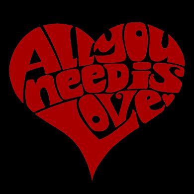 All You Need Is Love - Women's Word Art V-Neck T-Shirt