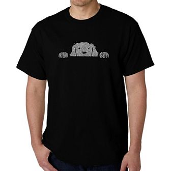 Peeking Dog - Men's Word Art T-shirt