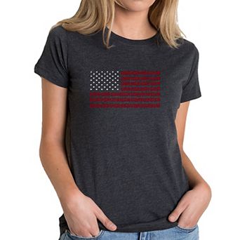 USA Flag - Women's Premium Blend Word Art T-shirt