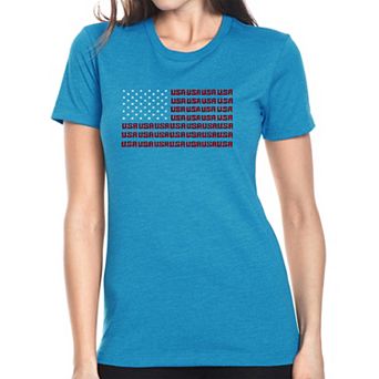 USA Flag - Women's Premium Blend Word Art T-shirt