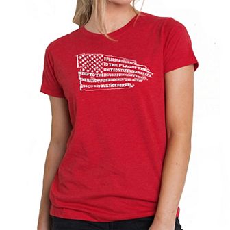 Pledge of Allegiance Flag - Women's Premium Blend Word Art T-shirt