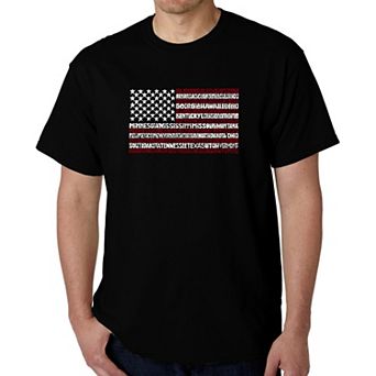 50 States USA Flag - Men's Word Art T-shirt