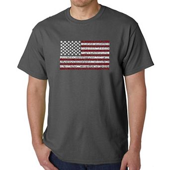 50 States USA Flag - Men's Word Art T-shirt