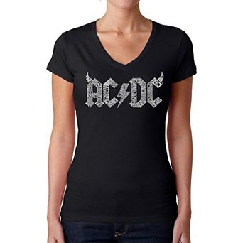 ACDC - Women's Word Art V-Neck T-Shirt