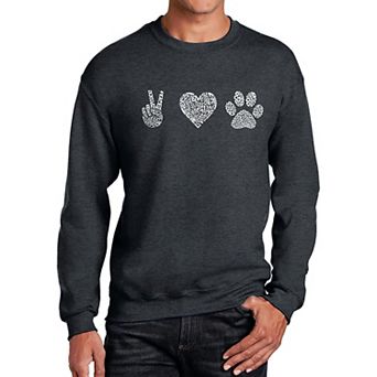 Peace Love Dogs - Mens Word Art Crewneck Sweatshirt