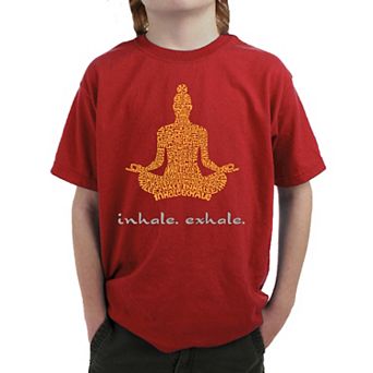 Inhale Exhale - Boy's Word Art T-shirt