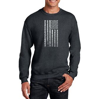 National Anthem Flag - Mens Word Art Crewneck Sweatshirt