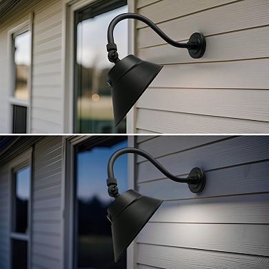 10"LED Black gooseneck Barn light with photocell,42W,4000Lumens