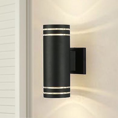 11.37-in Black Integrated LED Outdoor Wall Light