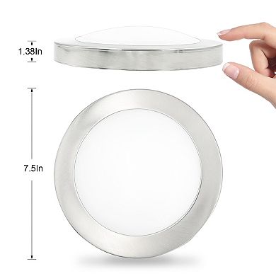 7.5-in Silver LED Flush Mount Light