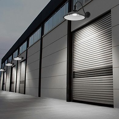 3800LM 42W Integrated LED Black Outdoor Gooseneck Barn Light Wall Sconce Dusk to Dawn