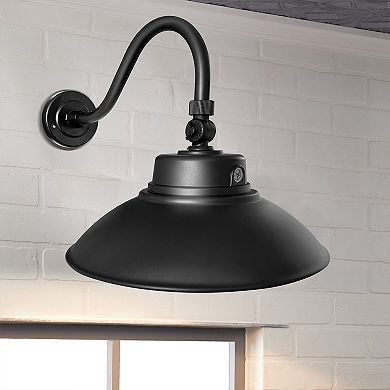 3800LM 42W Integrated LED Black Outdoor Gooseneck Barn Light Wall Sconce Dusk to Dawn
