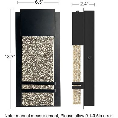 14 inch Outdoor Wall Sconce 12W Crystal Bubble Glass Modern LED Wall Fixture