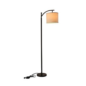 62" Modern Arched Floor Lamp with Beige Linen lamp Shade