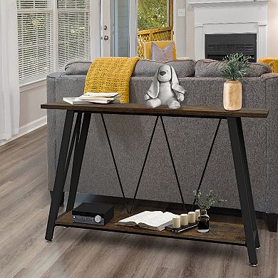 50 inch Industrial TV Stand with Storage Shelve Console Table