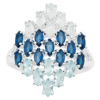 Brilliance Blue Tonal Crystal Marquise Ring