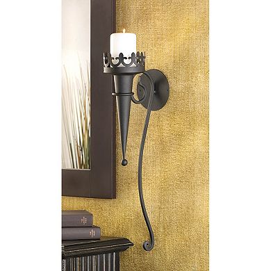 Iron Gothic Torch-Style Candle Holder