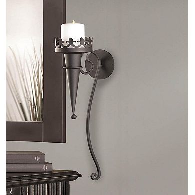 Iron Gothic Torch-Style Candle Holder