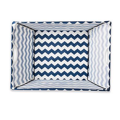 Chevron Fabric Collapsible Storage Bin with Metal Frame