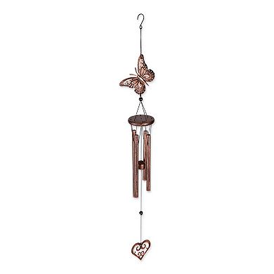 Butterfly and Heart Wind Chimes - 31.5 inches