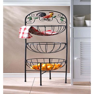 Rooster Three-Level Kitchen Basket Display
