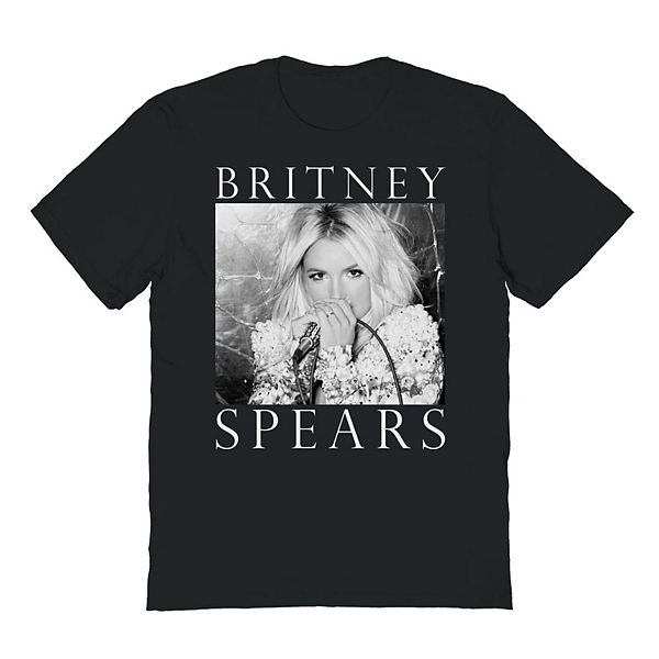 Men's Britney Spears Black And White Photo Graphic Tee