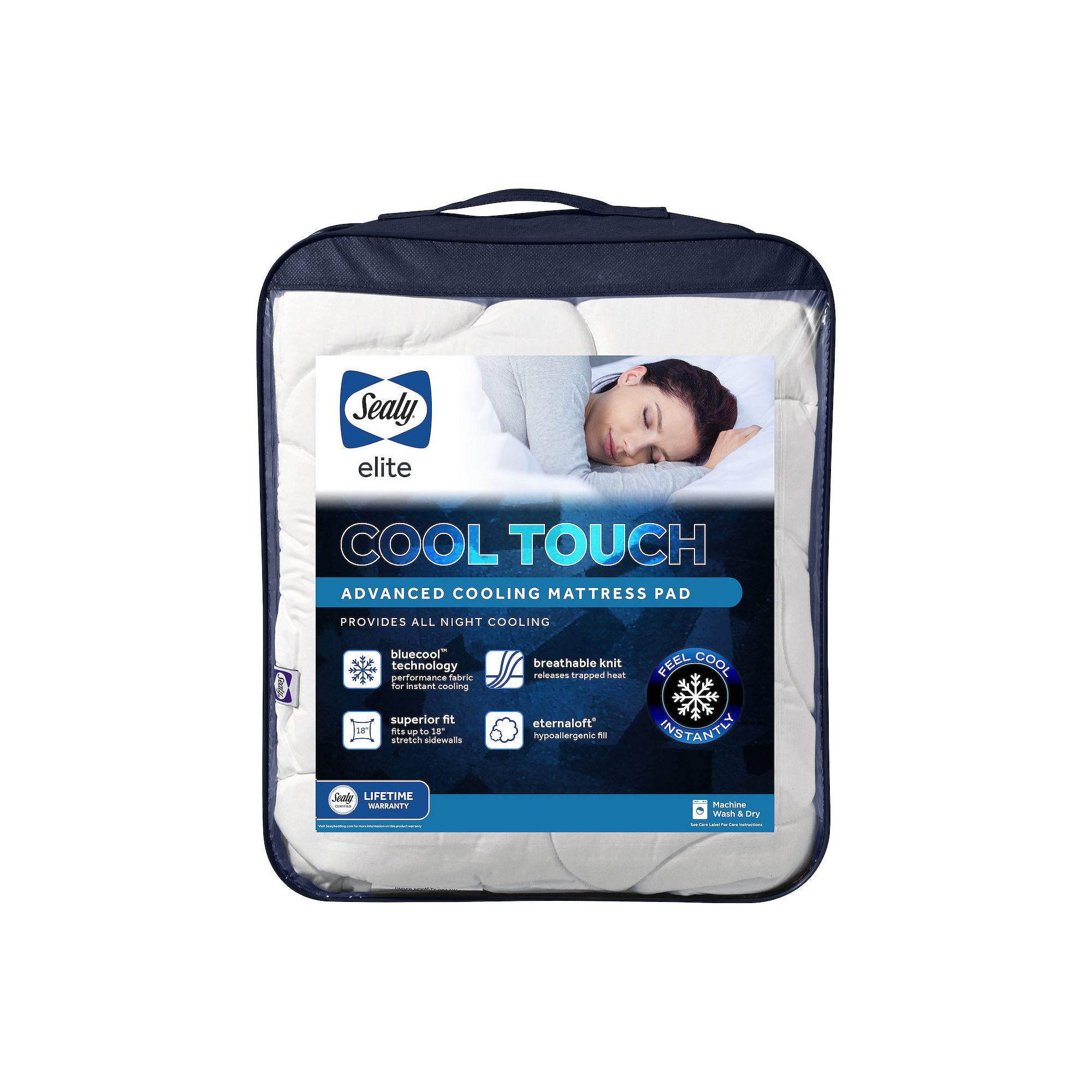 Sealy Elite Cool Touch Mattress Pad, White