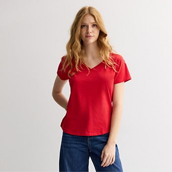 Petite Sonoma Goods For Life® Everyday Short Sleeve V-Neck Tee