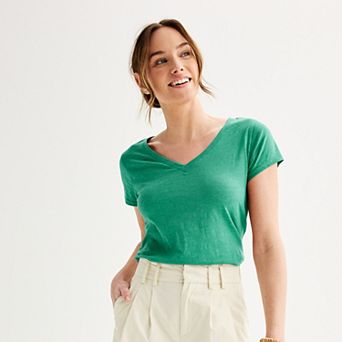 Petite Sonoma Goods For Life® Everyday Short Sleeve V-Neck Tee