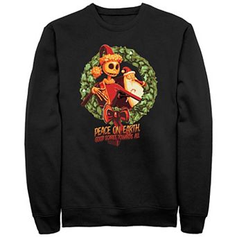 Disney's The Nightmare Before Christmas Big & Tall Jack Wreath Graphic Fleece Pullover
