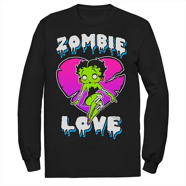 Big & Tall Betty Boop Zombie Love Fluorescent Colors Long Sleeve