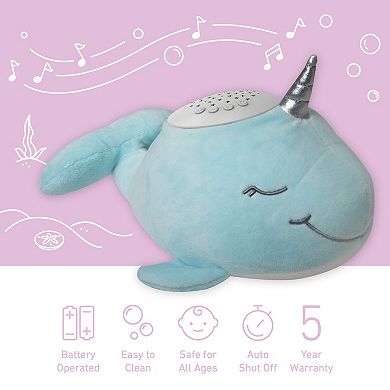 Pure Enrichment PureBaby™ Sound Sleepers Portable Sound Plush Narwhal Sleep Aid Machine & Star Projector