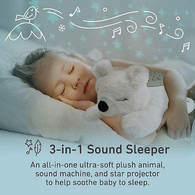 Pure Enrichment PureBaby™ Sound Sleepers Portable Sound Plush Polar Bear Sleep Aid Machine & Star Projector