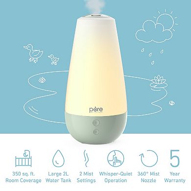 Pure Enrichment PureBaby® 3-in-1 Whisper-Quiet Humidifier, Color Changing Night Light, & Essential Oil Diffuser