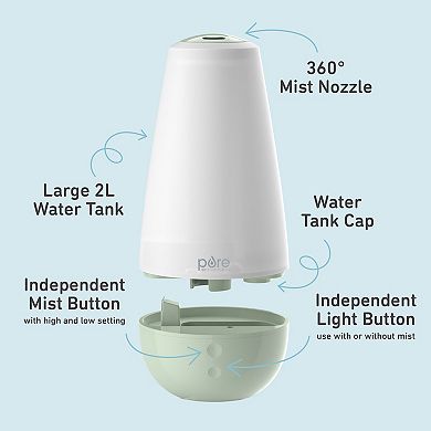 Pure Enrichment PureBaby® 3-in-1 Whisper-Quiet Humidifier, Color Changing Night Light, & Essential Oil Diffuser