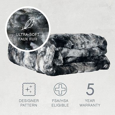 Pure Enrichment PureRadiance™ Faux Fur to Sherpa Heated Electric Throw Blanket