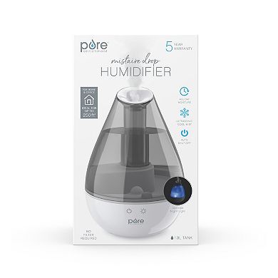 Pure Enrichment MistAire™ Drop Ultrasonic Cool Mist Humidifier with Night Light