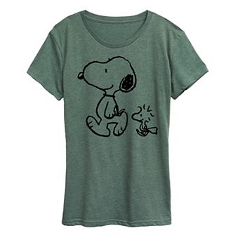 Women's Peanuts Snoopy & Woodstock Walk Graphic Tee