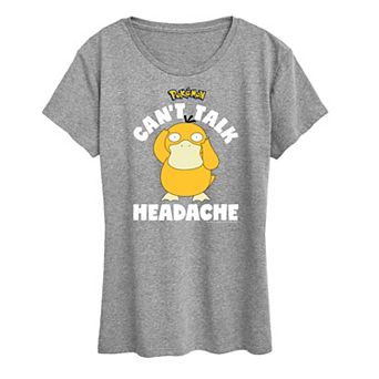 Women's Pokemon Psyduck "Can't Talk Headache" Graphic Tee