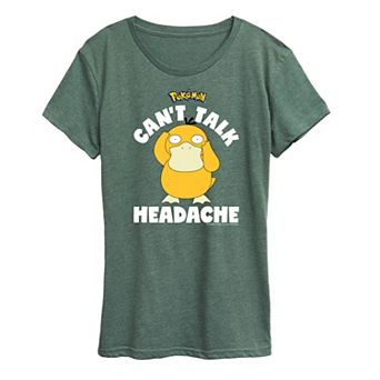 Women's Pokemon Psyduck "Can't Talk Headache" Graphic Tee