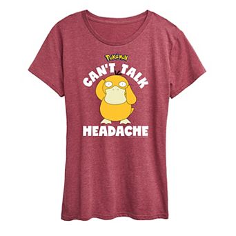Women's Pokemon Psyduck "Can't Talk Headache" Graphic Tee