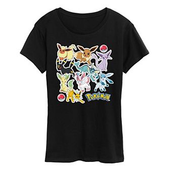 Women's Pokemon Eeveelution Stickers Graphic Tee