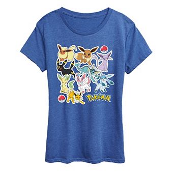 Women's Pokemon Eeveelution Stickers Graphic Tee