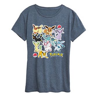 Women's Pokemon Eeveelution Stickers Graphic Tee