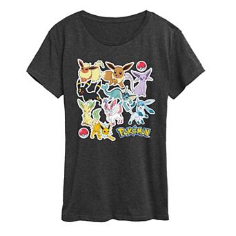 Women's Pokemon Eeveelution Stickers Graphic Tee