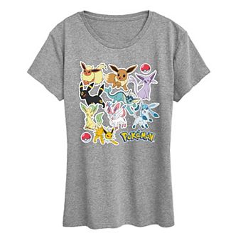 Women's Pokemon Eeveelution Stickers Graphic Tee