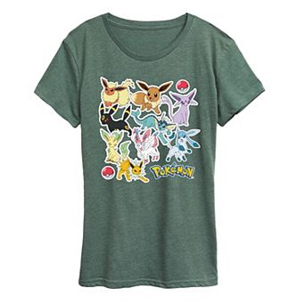 Women's Pokemon Eeveelution Stickers Graphic Tee