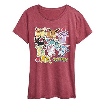 Women's Pokemon Eeveelution Stickers Graphic Tee